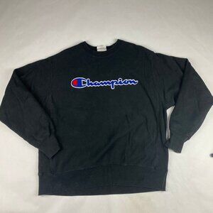 Champion Reverse Weave Crewneck Sweatshirt Men's Size Large Black